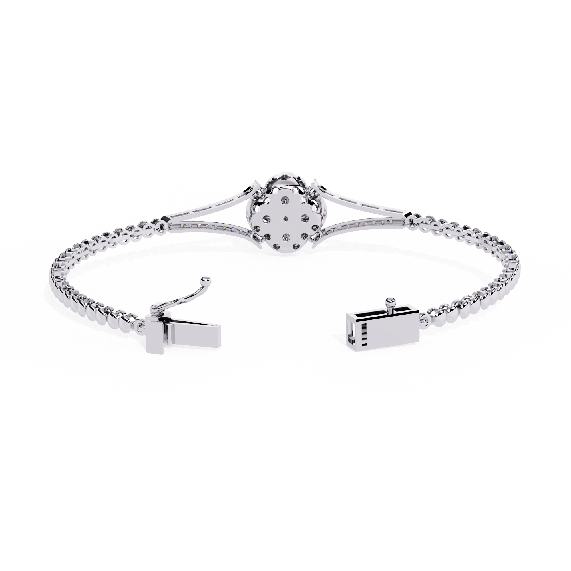 Solitairekart 0.5ct Clover Natural Diamond Bracelet-HI Color, VS-SI Clarity